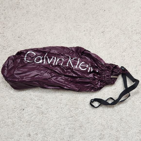 Calvin Klein Down Puffer Jacket Womens Medium Purple Hooded Packable Long Coat - Picture 16 of 16